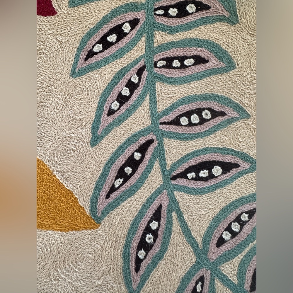 Wool Chain Stitch Rug 3' x 5' - Picture 3 of 4